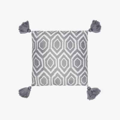 The Range Iona Geo Tassel Cushion Grey - Grey