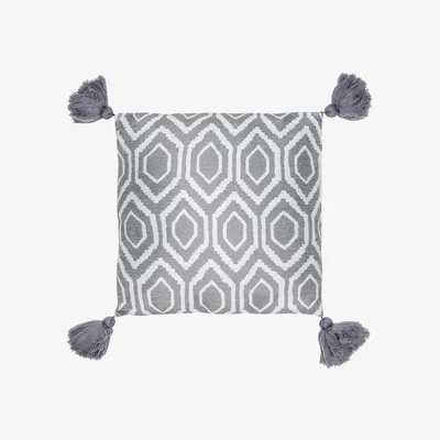 The Range Iona Geo Tassel Cushion Grey - Grey