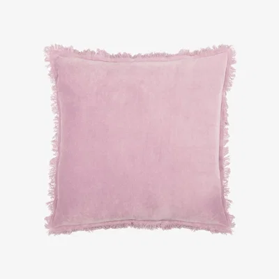 The Range Gracie Velvet Fringed Cushion - Lilac / Feather