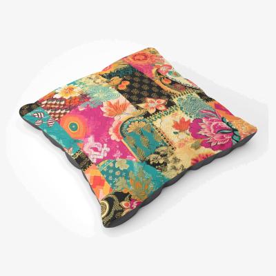 The Range Patchwork Mixed Textiles Floor Cushion - Pink