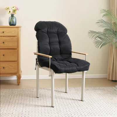 The Range Outdoor Waterproof Chair Cushion with Ties - Black / 110cm