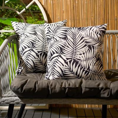 The Range Pack Of Outdoor Leaf Filled Cushions - Black / 4