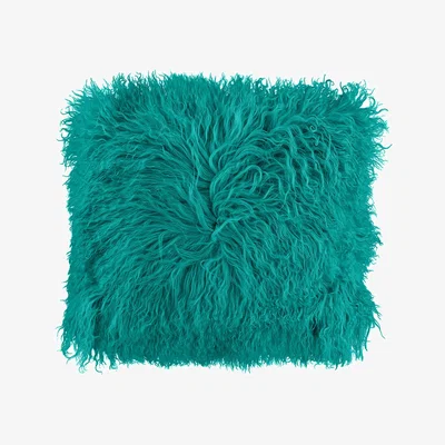 The Range Shaggy Pile Faux Fur Cushion - Blue