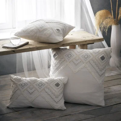 The Range Portfolio Home Amara Filled Aztec Cushion - Cream / 56cm