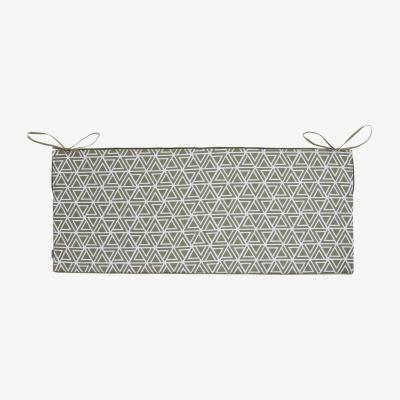 The Range Medium Art Geometric Printed Garden Bench Pad - Olive Green
