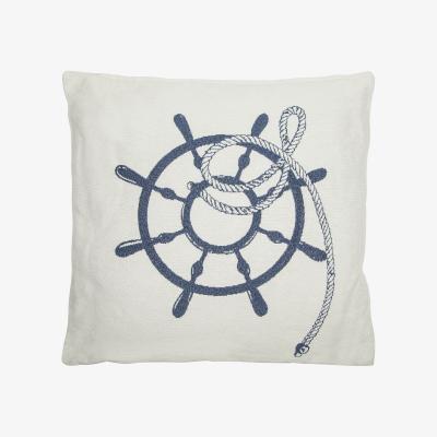 The Range Nautical Wheel Cushion - White
