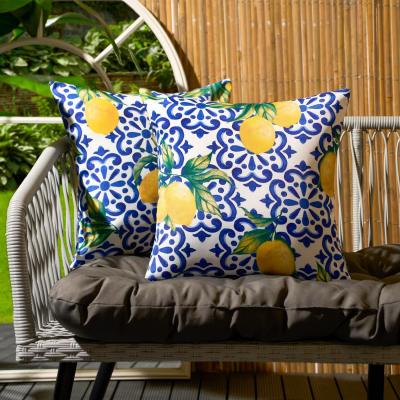 The Range Pack Of Outdoor Lemon Filled Cushions - Blue / 2