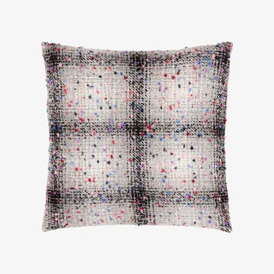 The Range Connie Check Jacquard Feather Rich Cushion - Grey/Black