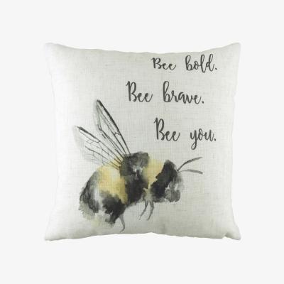 The Range Bee You Printed Cushion - White / 80 Feather 20 Polyester / 80 Polyester 20 Feather