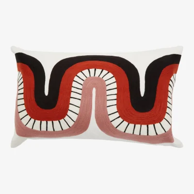 The Range Bosie Ozella Curve Pattern Rectangular Cushion - Multicolour