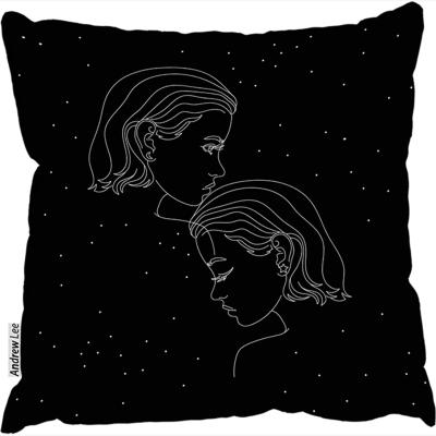 The Range Gemini Zodiac Sign Stylish Cushion - Black / 60cm