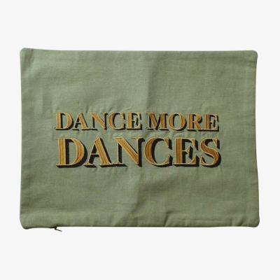 Rockett St George Dance More Dances Embroidered Green Cushion