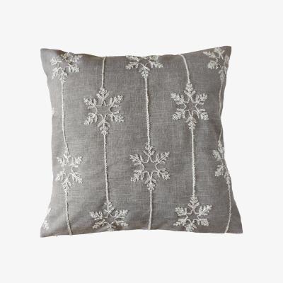 The Range Snowflake Embroidered Filled Cushion - Grey