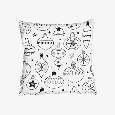 The Range Hand Drawn Christmas Decorations Stylish Cushion - White / 60cm