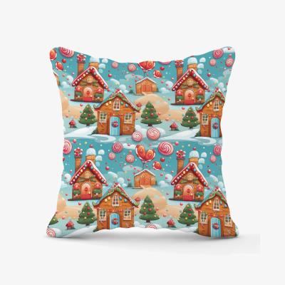 The Range Christmas Gingerbread House Outdoor Cushion - Blue / 45cm
