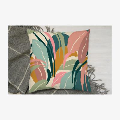 The Range Artistic Abstract Leaves Cushion - Yellow / 60