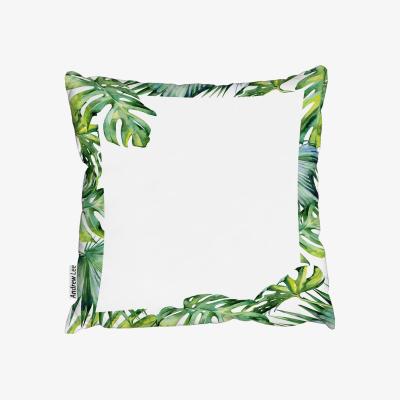 The Range Botanical Leaves Border Cushion - Green / 45cm