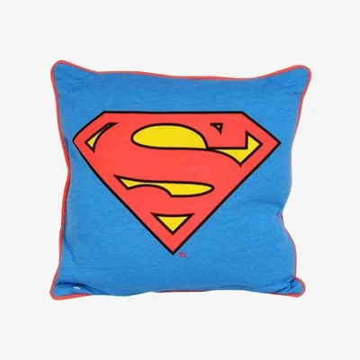 The Range DC Comics Glow in the Dark Square Cushion for Kids Room - Superman - Red