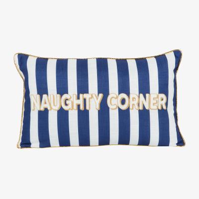 The Range Naughty Corner Cushion - White and Blue
