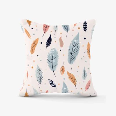 The Range Pastel Feather Pattern Outdoor Cushion - Blue / 45cm