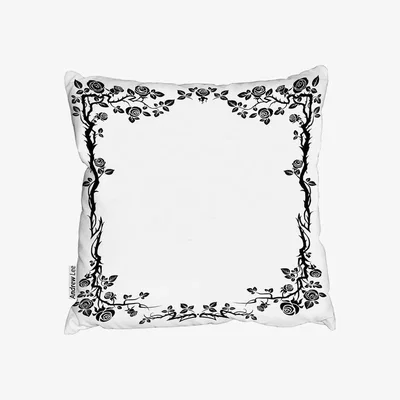 The Range Rose  Vine Silhouette Cushion - Black / 45cm