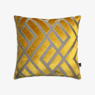 The Rug Seller Senna Geometric Cushion in Yellow