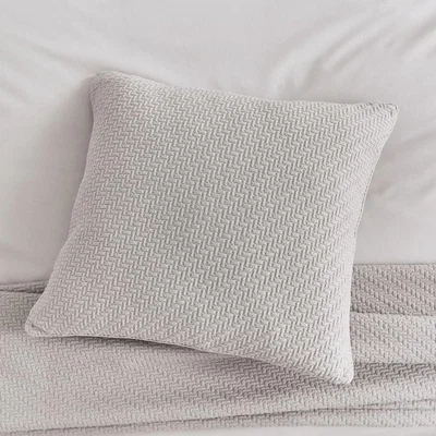 The Rug Seller Andaz Feather Fine Linens Cotton Cushion in Silver Grey