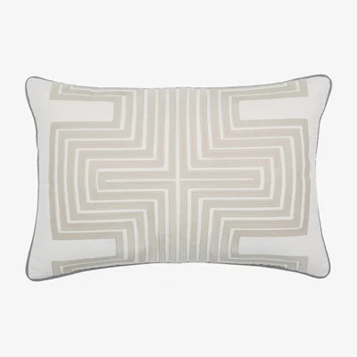 The Rug Seller Motion Geometric Cushion by Morris & Co in Champagne & Steel&nbsp;40x60cm