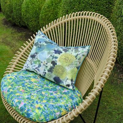 The Rug Seller Japonaiserie Outdoor Cushion By Designers Guild in Azure Green
