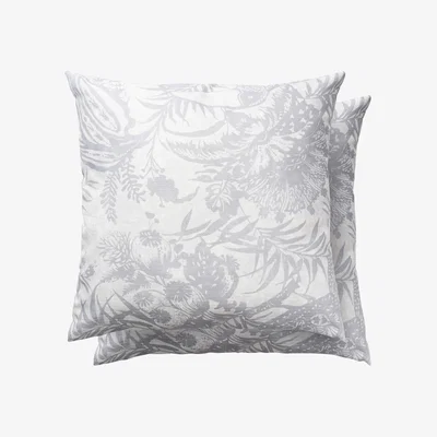 The Rug Seller Toco Botanical Indoor Outdoor Cushion By Harlequin in Silver Grey