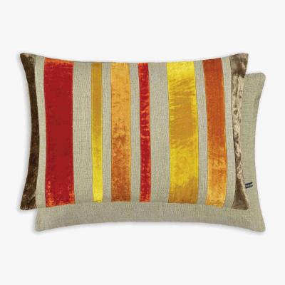 The Rug Seller Reilly Striped Cushion by William Yeoward in Blood Orange&nbsp;50x35cm