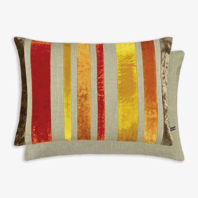 The Rug Seller Reilly Striped Cushion by William Yeoward in Blood Orange&nbsp;50x35cm
