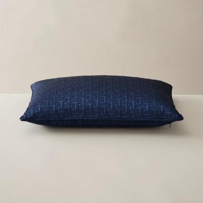 The Rug Seller T Quilted Geometric Cushion by Ted Baker in Navy Blue60x40cm