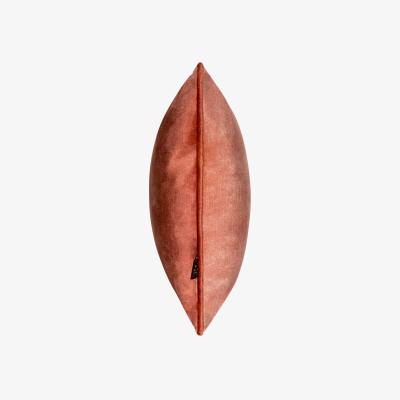 The Rug Seller Etta Textured Velvet Bolster Cushion in Salmon Rose Pink35x50cm