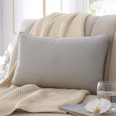 The Rug Seller Diamante Trim Boudoir Cushion By Tess Daly in Silver Grey