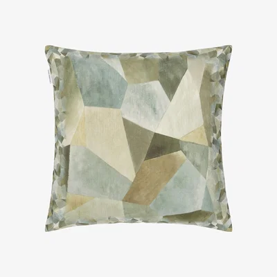 The Rug Seller Designers Guild Geometric Moderne Cushion in Pewter Grey