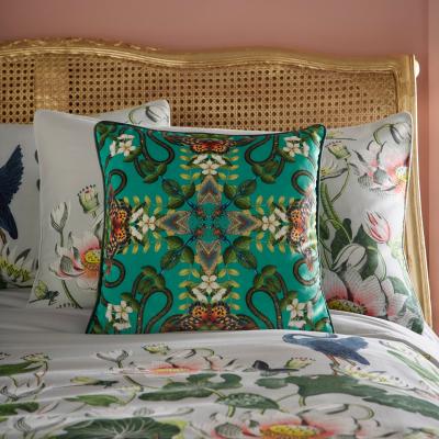 The Rug Seller Emerald Forest Velvet Cushion By Wedgwood in Green43x43cm