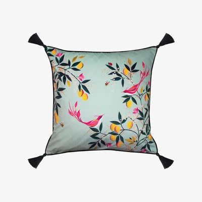 The Rug Seller Duckegg Bird Feather Cushion by Sara Miller