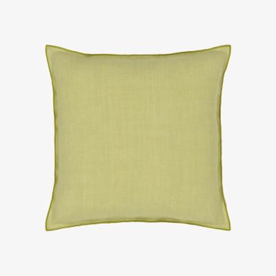 The Rug Seller Designers Guild Brera Lino Plain Reversible Cushion in Pistachio and Moss Green
