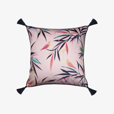 The Rug Seller Bamboo Cushion by Sara Miller in Pale Pink