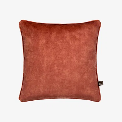 The Rug Seller Etta Textured Velvet Cushion in Salmon Rose Pink58x58cm