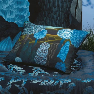 The Rug Seller Songe Dete Cotton Cushion By Christian Lacroix in Marais Blue