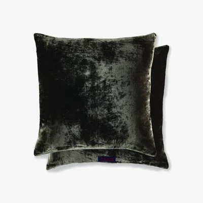 The Rug Seller Paddy Velvet Cushion by William Yeoward in Espresso Black&nbsp;50x50cm