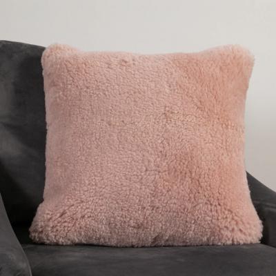 The Rug Seller Talia Plain Sheepskin Cushion in Pink45x45cm