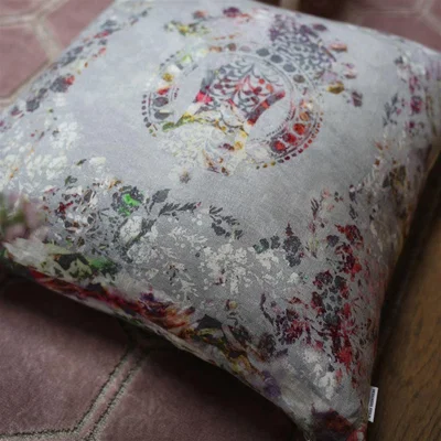 The Rug Seller Osaria Damask Cushion By Designers Guild in Dove Grey