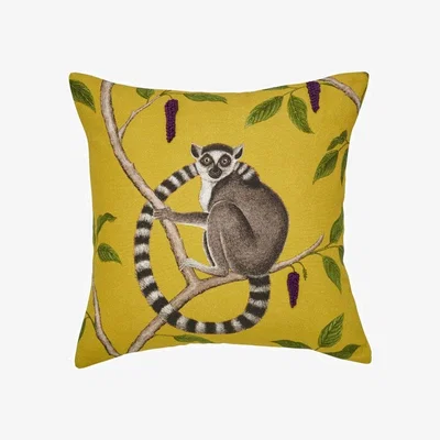 The Rug Seller Jackfruit Designer Cushion By Sanderson in Ochre Yellow