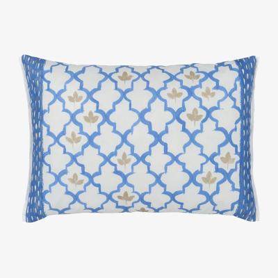 The Rug Seller Designers Guild Pergola Trellis Cushion in Cobalt Blue