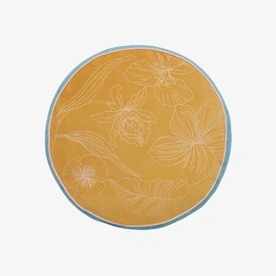 The Rug Seller New Hampton Cushion by Ted Baker in Delphinium Yellow
