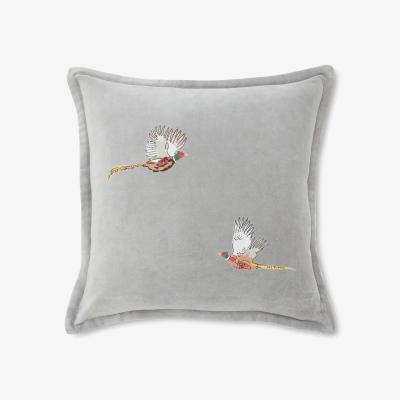 The Rug Seller Pheasant Cotton Cushion by Sophie Allport in Blue Mist45x45cm