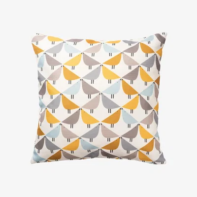 The Rug Seller Lintu Bird Indoor Outdoor Cushion By Scion in Dandelion Yellow